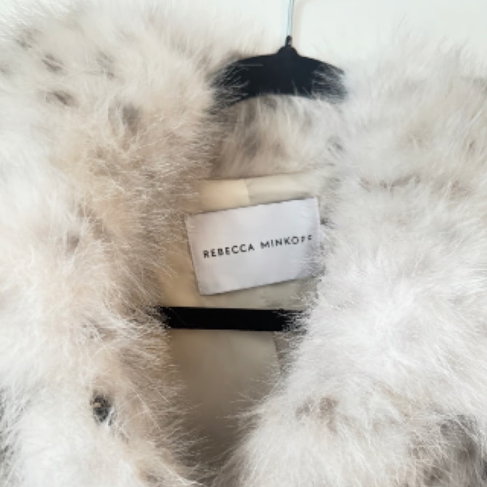 Rebecca Minkoff cropped a collar vegan Fur Jacket - Picture 5 of 8